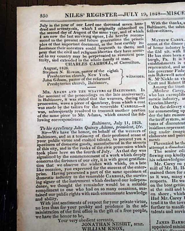 did charles carroll sign the declaration of independence
