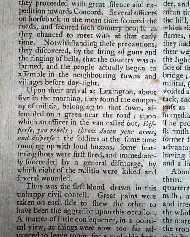 Recounting the battle at Lexington and Concord...