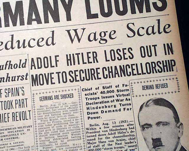 Adolph Hitler Attempts To Take Control... - RareNewspapers.com