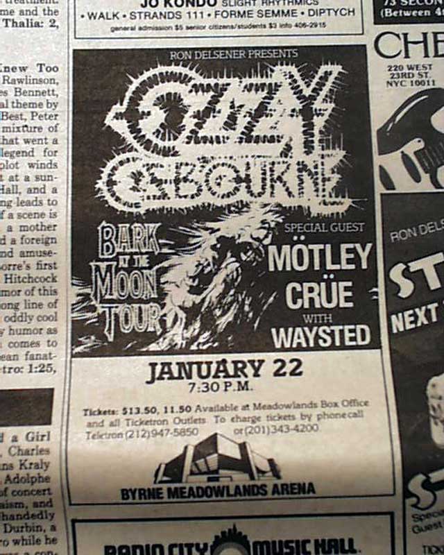 was ozzy osbourne in the motley crue