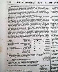 Coffee, slaves, coins produced at the Mint...