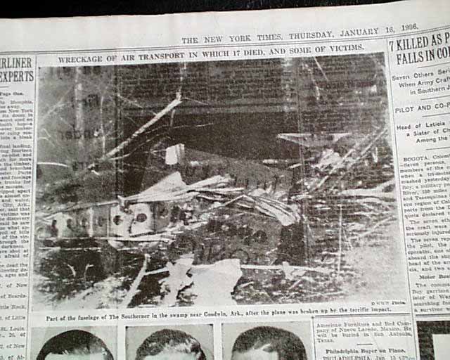 1936 Goodwin, Arkansas airplane crash.... - RareNewspapers.com