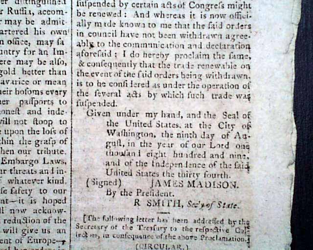 Death Of Haydn... Proclamation Signed By The President ...