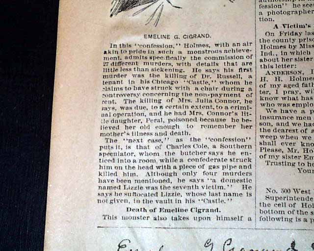 H.h. Homes America's First Serial Killer - Rarenewspapers.com