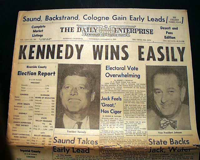 John F. Kennedy wins the election...