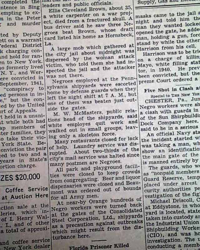 Willie Vinson lynching... Racial riots occuring in Beaumont, Texas ...