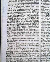 Much from America, including the French & Indian War...