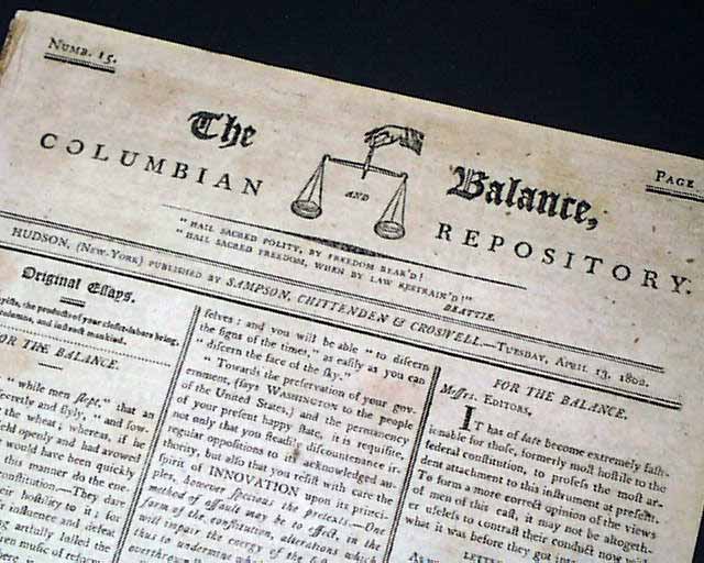 One of the more successful weekles of the early 19th century...