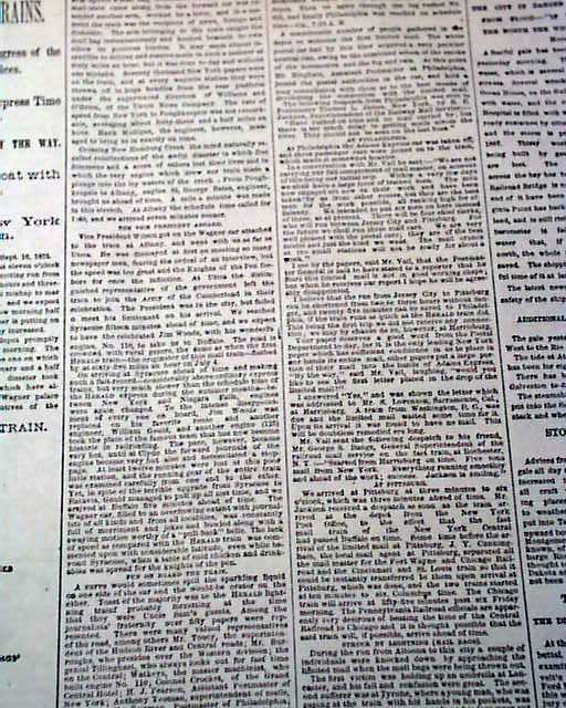 Fast Mail Trains in 1875 w/ diagram... - RareNewspapers.com