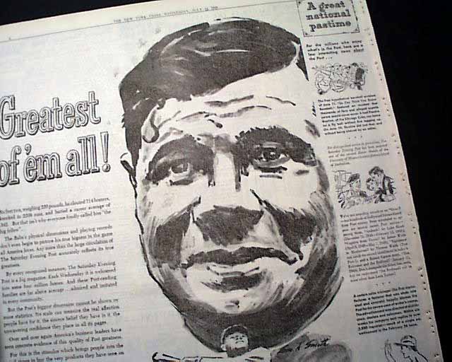 Huge Babe Ruth ad... - RareNewspapers.com