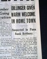 John Dillinger & Mooresville, Indiana in 1934...