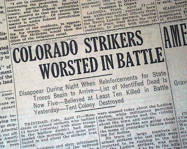 1914 Ludlow massacre... Colorado coalfield war... - RareNewspapers.com