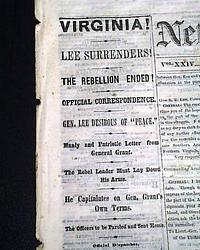 Robert E. Lee surrenders to Grant...