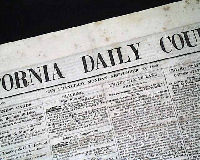 San Francisco newspaper from the Gold Rush era ...