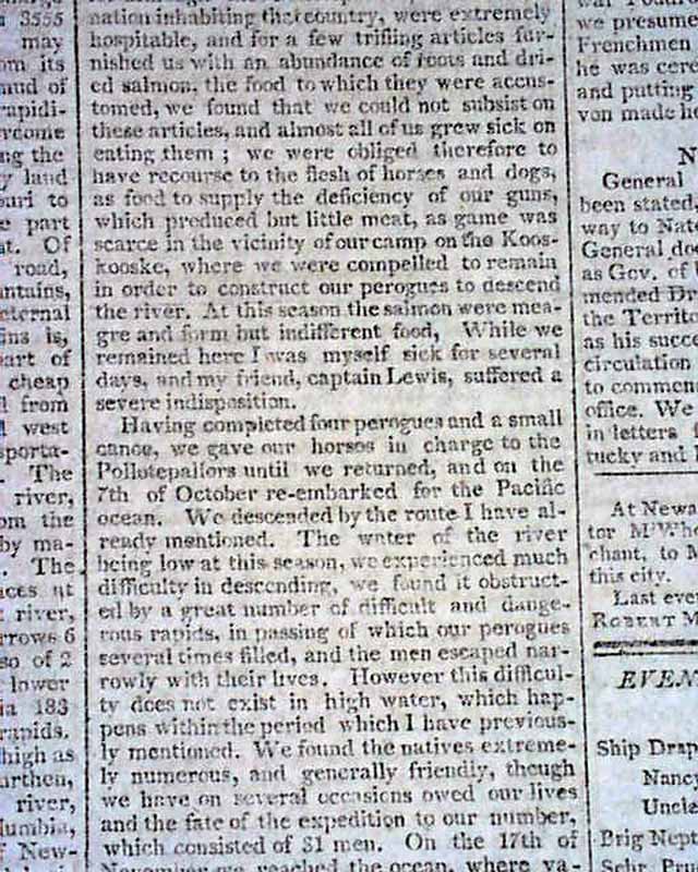 Lewis and Clark exploration in 1806.... - RareNewspapers.com