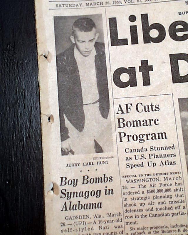 1960 Gadsden, Alabama synagogue bombing.... - RareNewspapers.com