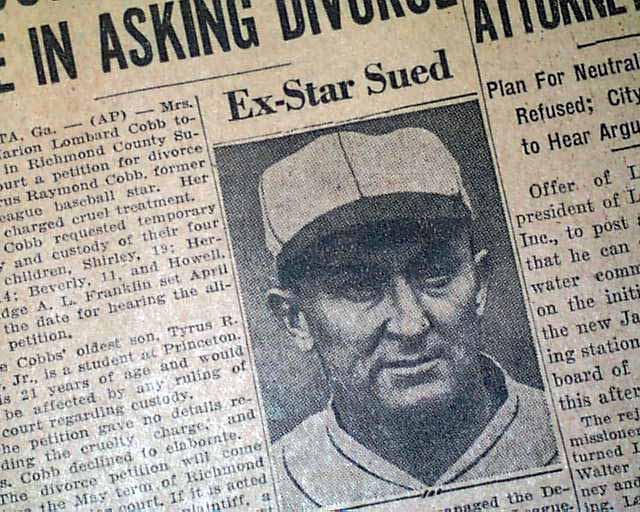 Ty Cobb accused of spousal abuse 