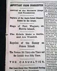 The Massachusetts 54th Regiment & Fort Wagner... Map... Colonel Morgan...