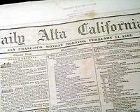 Lineage to California's first newspaper...  From shortly after statehood...