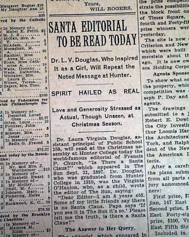 Yes, Virginia, there is a Santa Claus fame...