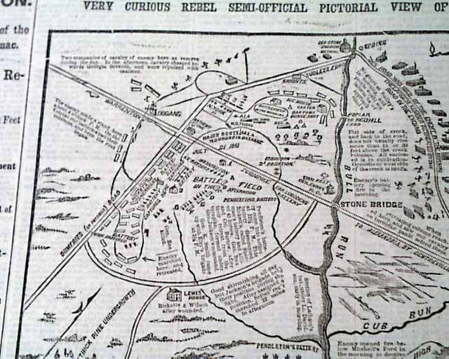 Rebel map on the Battle of Bull Run...
