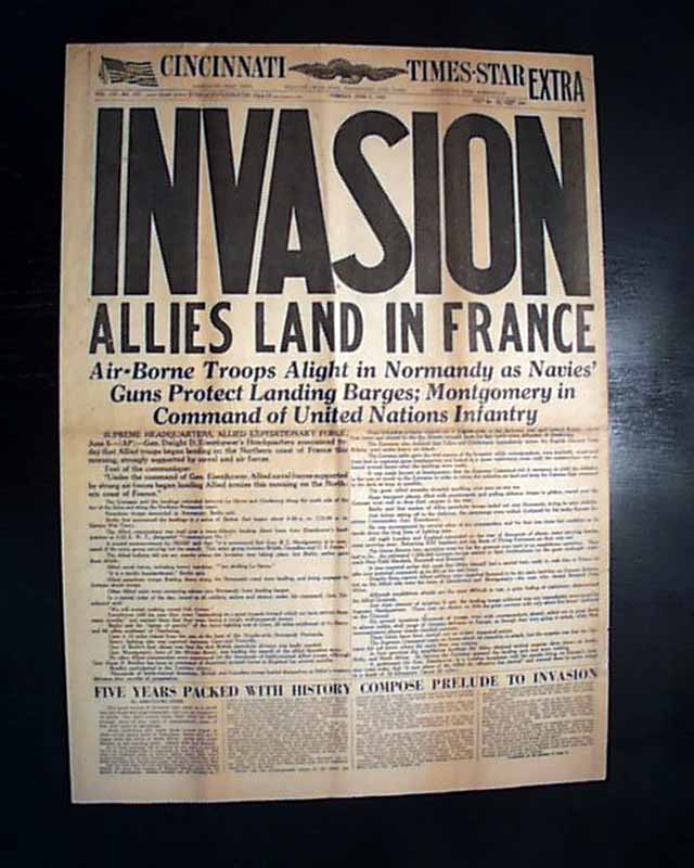 Displayable D-Day newspaper... - RareNewspapers.com