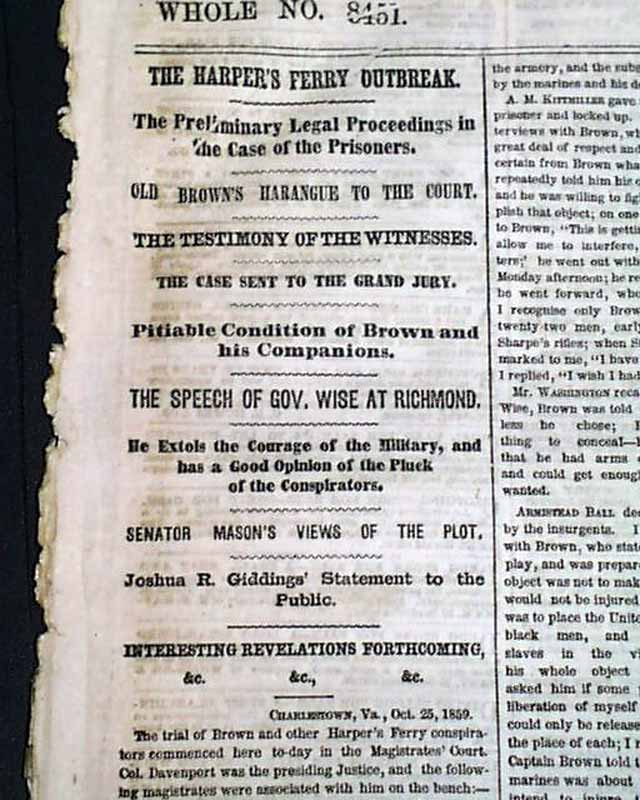 Much on the John Brown Harper's Ferry trial...