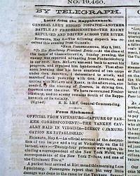 Battle of Chancellorsville, in a Confederate newspaper...