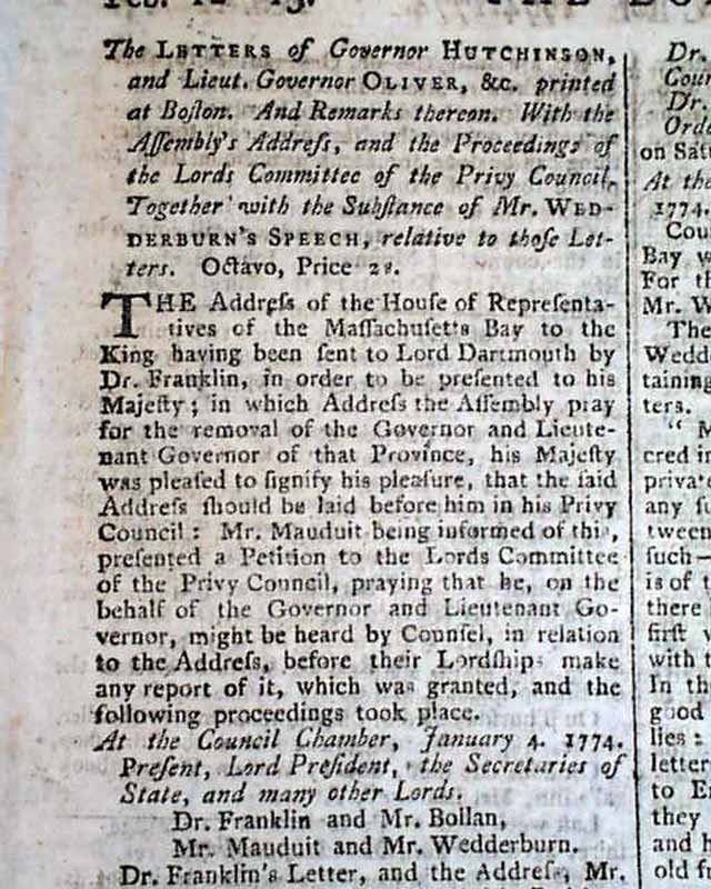 Terrific pair of issues on Ben Franklin & the Hutchinson Letters