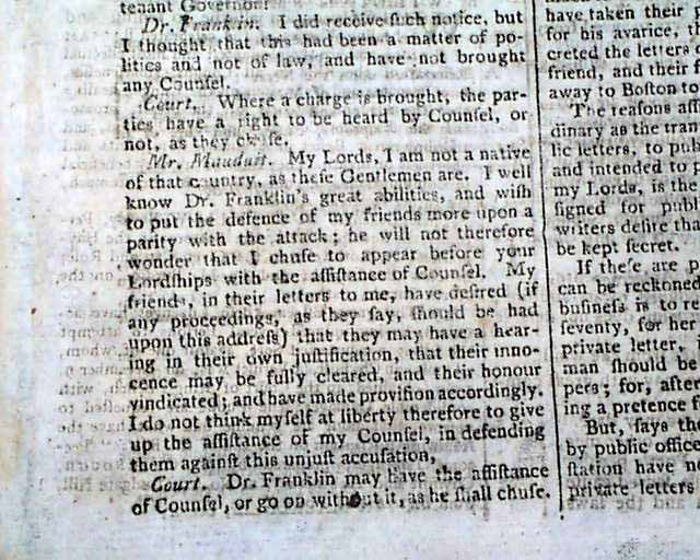 Terrific pair of issues on Ben Franklin & the Hutchinson Letters
