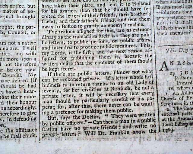 Terrific pair of issues on Ben Franklin & the Hutchinson Letters
