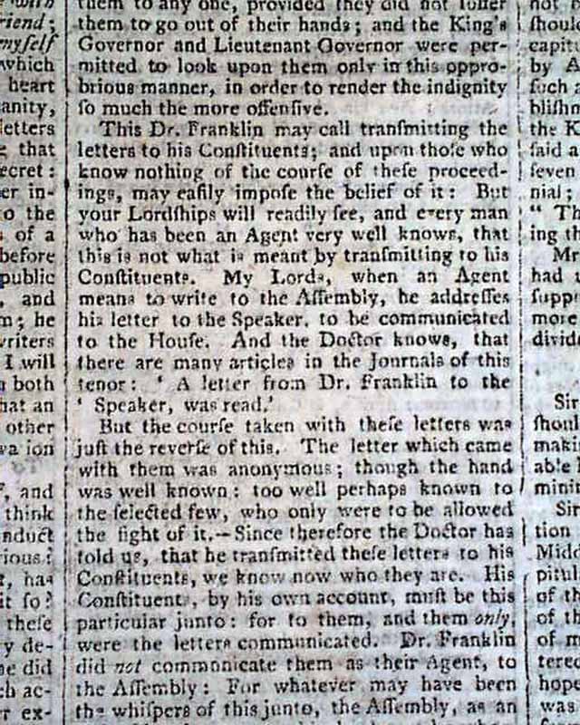 Terrific pair of issues on Ben Franklin & the Hutchinson Letters