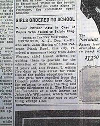 Jehovah's Witnesses and not saluting the U.S. flag...