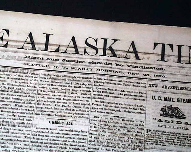 The Alaska Times, printed in Seattle...