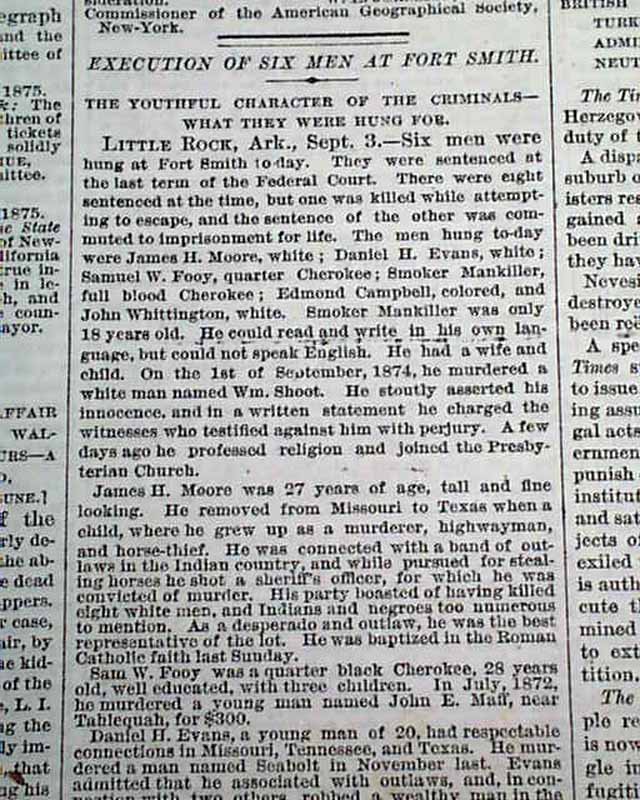Fort Smith, Arkansas: six men are hanged...