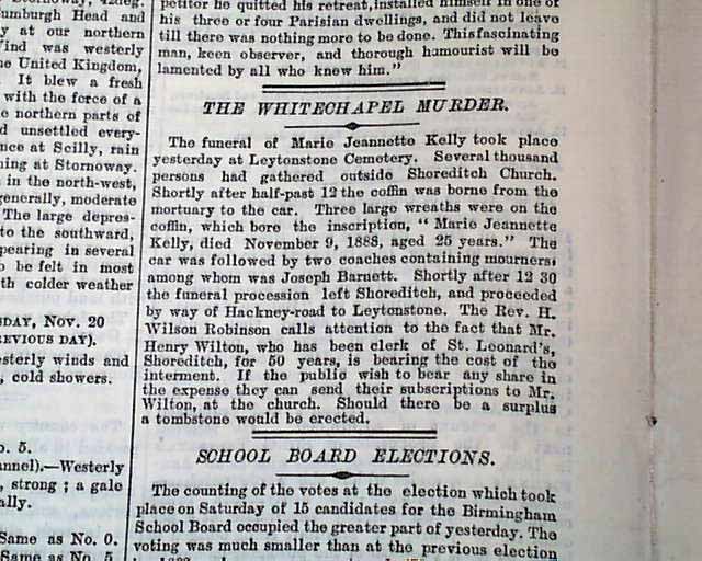 Funeral of one of the five "canonical" victims of Jack the Ripper...