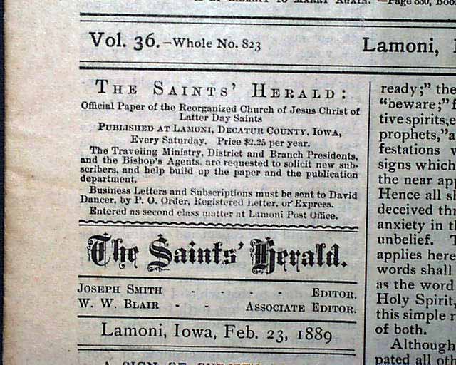 Mormons in Lamoni, Iowa...