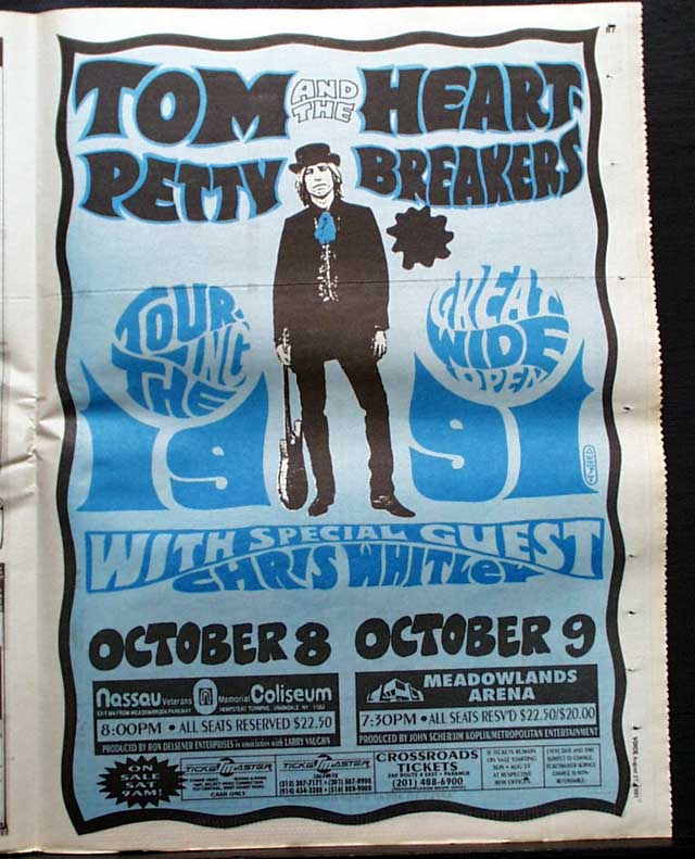 Tom Petty and the Heartbreakers concert ad The American Western