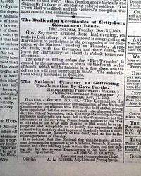 Re: Dedication Ceremonies at Gettysburg...  Sherman at Chattanooga...