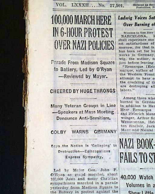 Nazi Book Burning In 1933.... - RareNewspapers.com