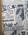 Bride of Frankenstein opening night ad...  