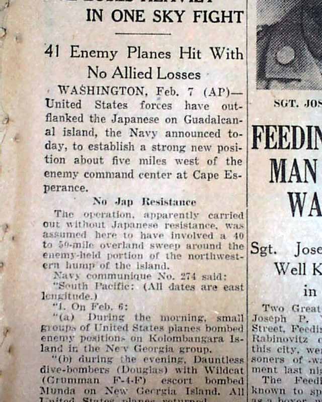 Battle of Guadalcanal ends in 1943... - RareNewspapers.com