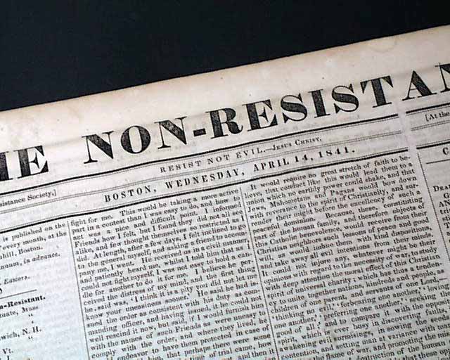 Uncommon anti-slavery newspaper, but more: focused on non-resistance...
