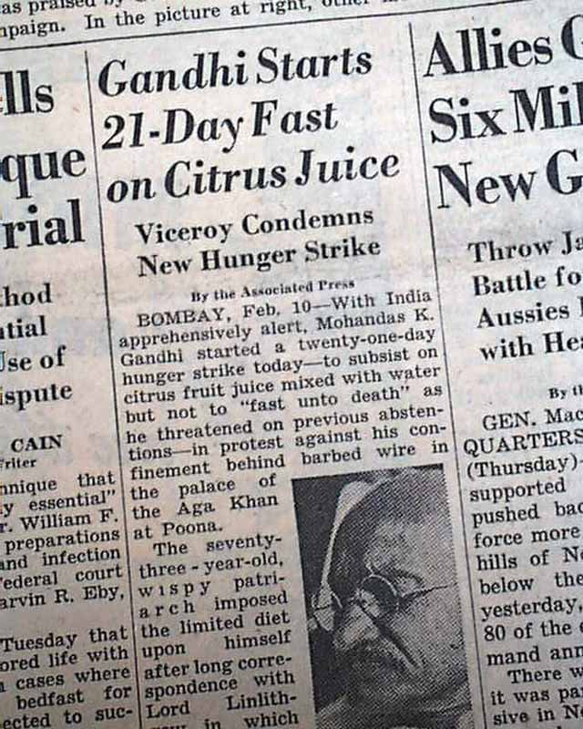 Mahatma Gandhi Starts Hunger Strike