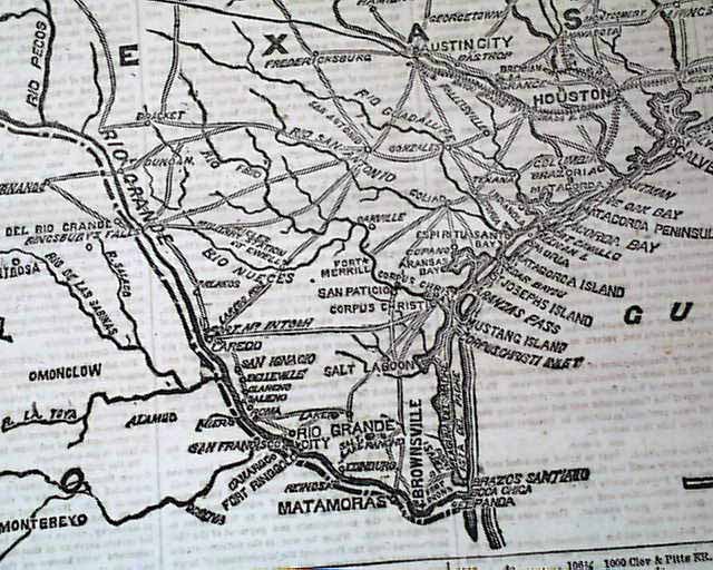 Huge Civil War map of Texas...