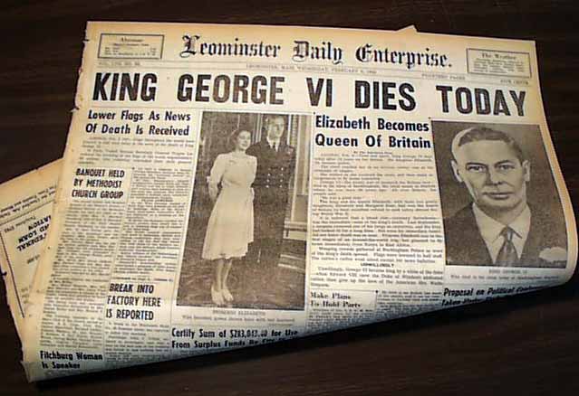 King George VI Dies; Elizabeth Becomes Queen of England, queen and king of  england 