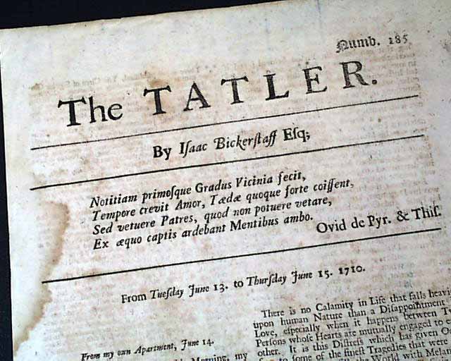 The famous "Tatler" newspaper...
