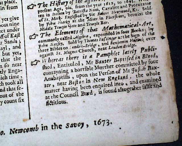 Earliest ad for a publication on an American crime?
