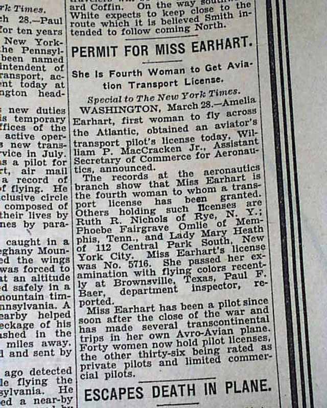 Amelia Earhart Gets Pilot License 