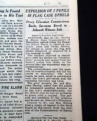 Jehovah's Witnesses and not saluting the U.S. flag...